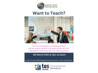 Thinking of training to become a teacher? Join our Teacher Training Recruitment events taking place throughout the year to support an application for September 2023